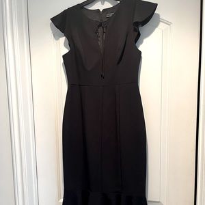 Black Halo black crepe tulip dress. Brand new never worn size 8